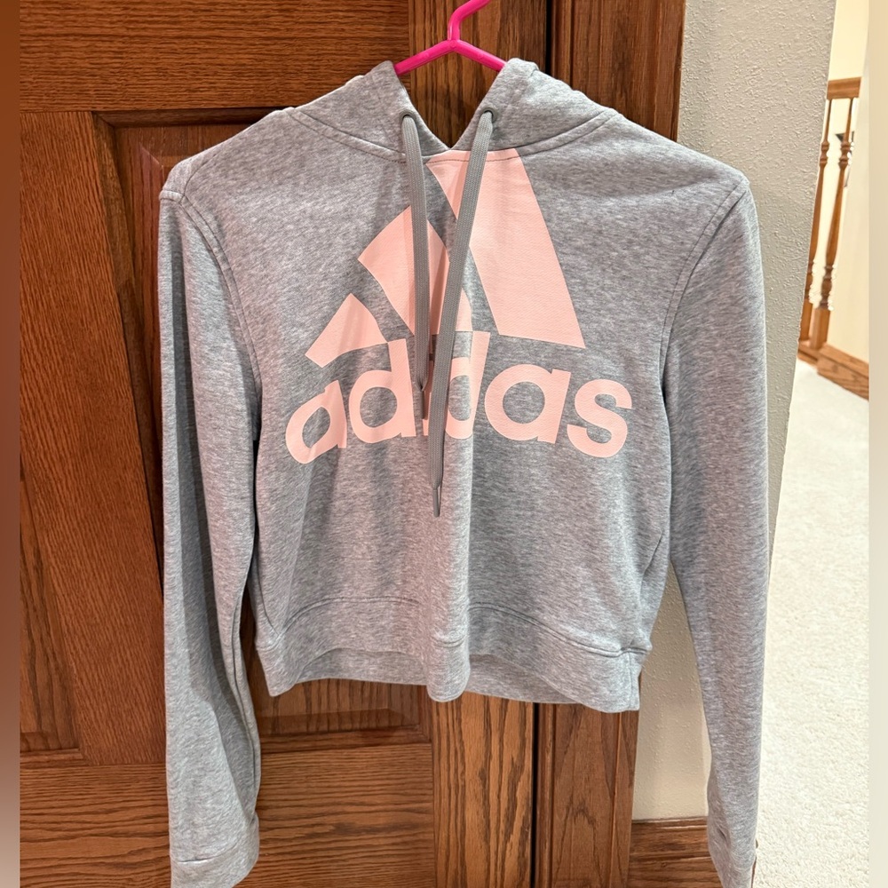 Woman’s Adidas Gray and Pink Hoodie